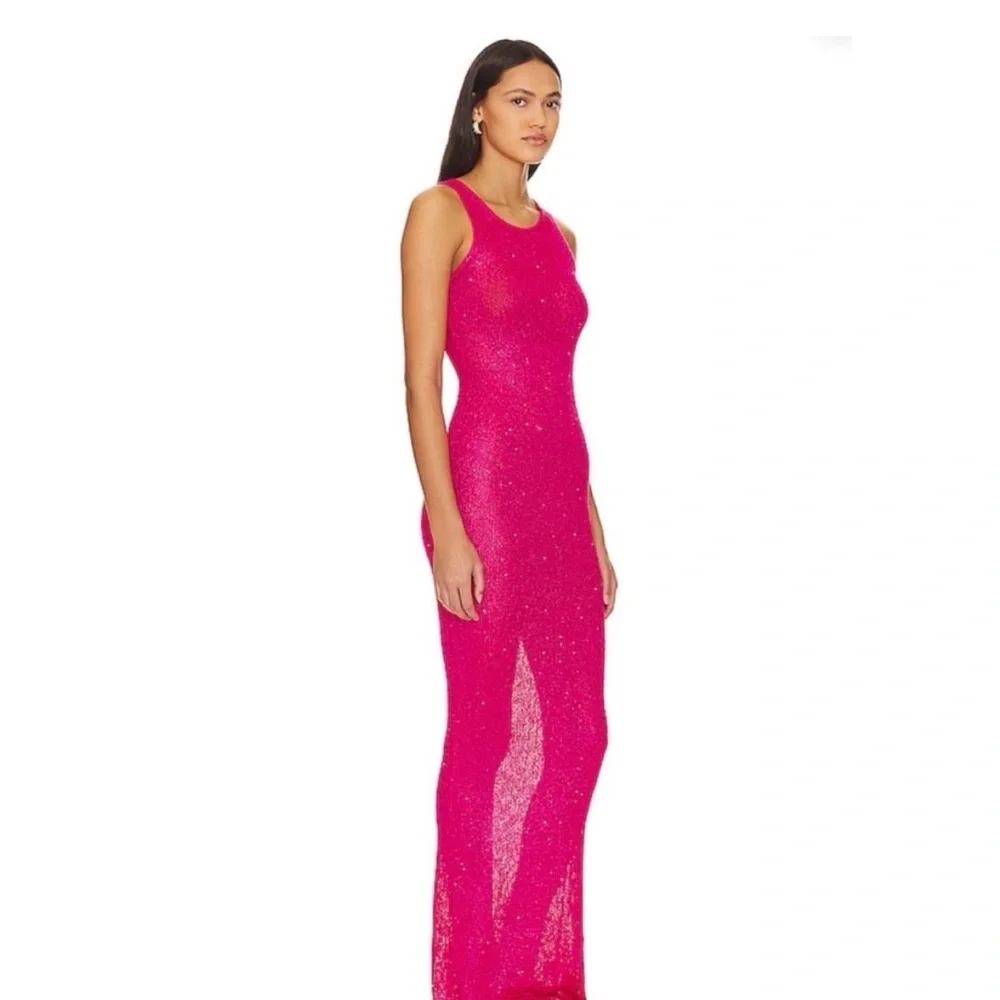 Asta Resort S - NWT Sparkle magenta Sleeveless dress - Picture 2 of 5